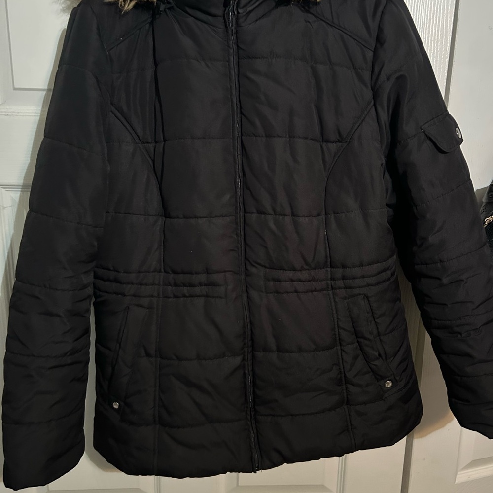 Faded Glory Black Quilted Jacket‎